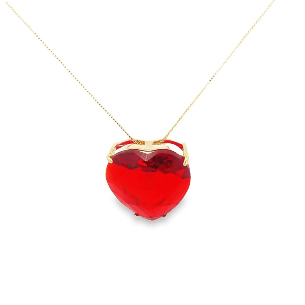 NWT Bulky Heart Pendant Chain Necklace